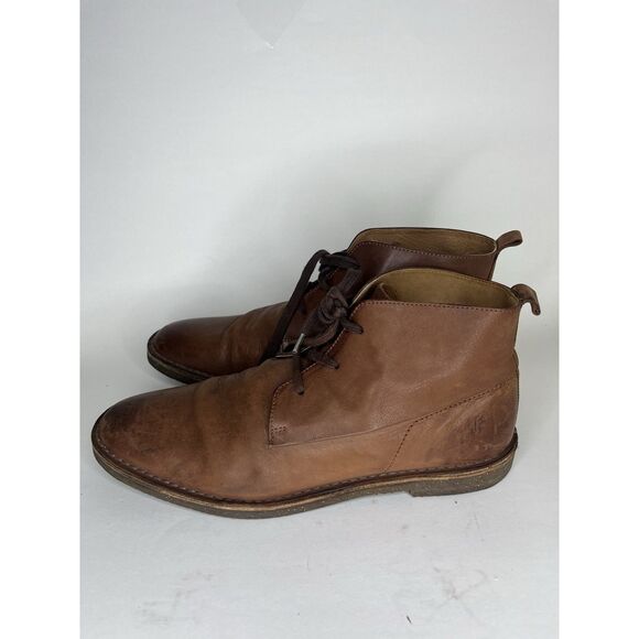 Frye Dark Brown Leather Lace Up Desert Chukka Boots Men Sz 10M US/43EU - Picture 9 of 13